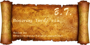 Bosznay Terézia névjegykártya
